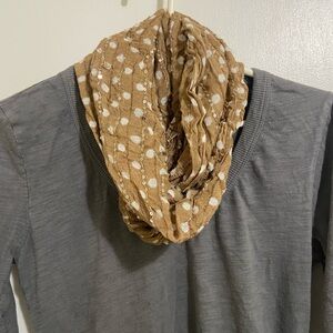Tan Polka Dot infinity scarf